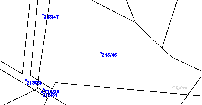 Parcela st. 213/46 v KÚ Hlušičky, Katastrální mapa