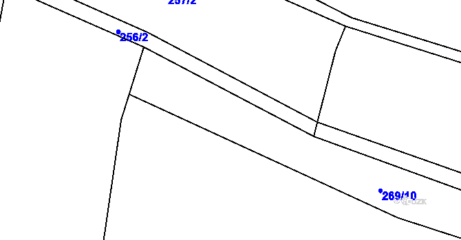 Parcela st. 269/3 v KÚ Hlušičky, Katastrální mapa