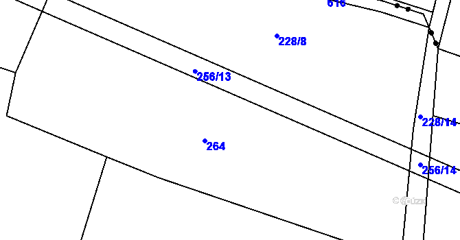 Parcela st. 269/12 v KÚ Hlušičky, Katastrální mapa