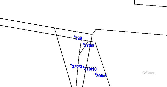 Parcela st. 370/8 v KÚ Hlušičky, Katastrální mapa