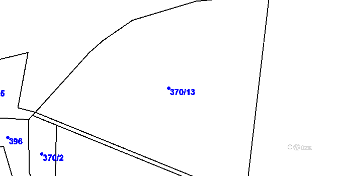 Parcela st. 370/13 v KÚ Hlušičky, Katastrální mapa