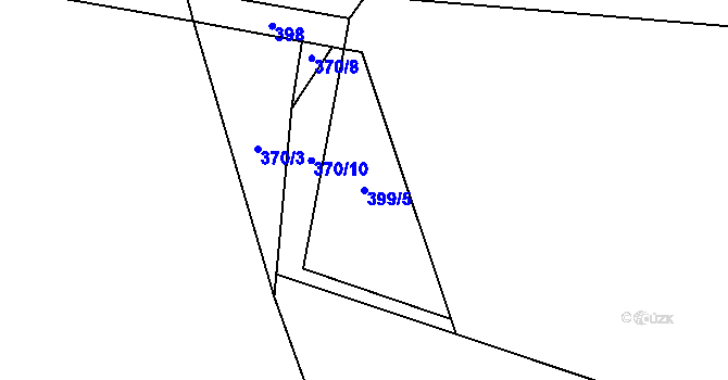 Parcela st. 399/5 v KÚ Hlušičky, Katastrální mapa