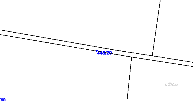 Parcela st. 445/20 v KÚ Hlušičky, Katastrální mapa