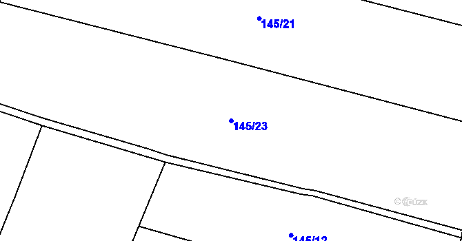 Parcela st. 145/23 v KÚ Hlušičky, Katastrální mapa