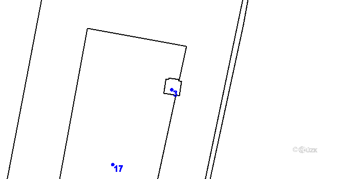 Parcela st. 3 v KÚ Hlušovice, Katastrální mapa