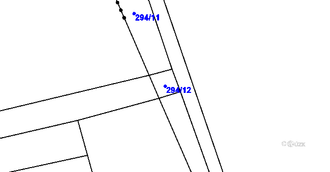Parcela st. 294/12 v KÚ Hlušovice, Katastrální mapa