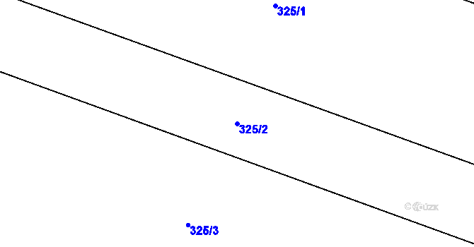 Parcela st. 325/2 v KÚ Hlušovice, Katastrální mapa