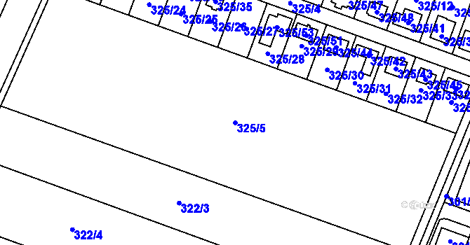 Parcela st. 325/5 v KÚ Hlušovice, Katastrální mapa