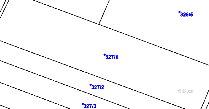 Parcela st. 327/1 v KÚ Hlušovice, Katastrální mapa