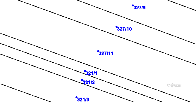 Parcela st. 327/11 v KÚ Hlušovice, Katastrální mapa