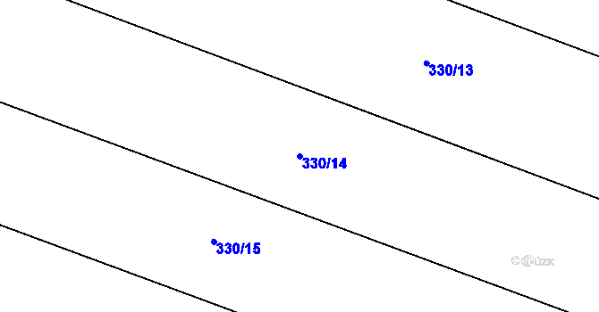 Parcela st. 330/14 v KÚ Hlušovice, Katastrální mapa