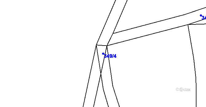 Parcela st. 349/4 v KÚ Hlušovice, Katastrální mapa
