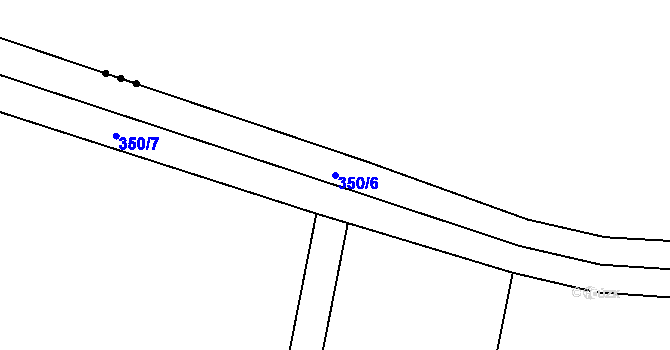 Parcela st. 350/6 v KÚ Hlušovice, Katastrální mapa