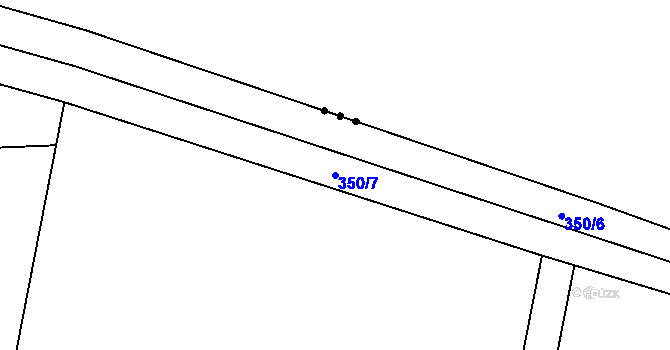Parcela st. 350/7 v KÚ Hlušovice, Katastrální mapa
