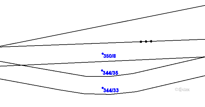 Parcela st. 350/8 v KÚ Hlušovice, Katastrální mapa