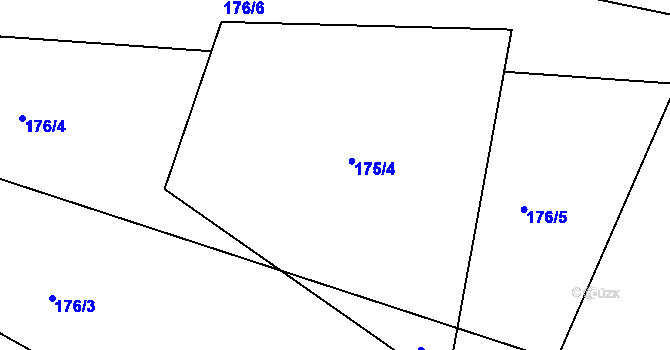 Parcela st. 175 v KÚ Hluzov, Katastrální mapa