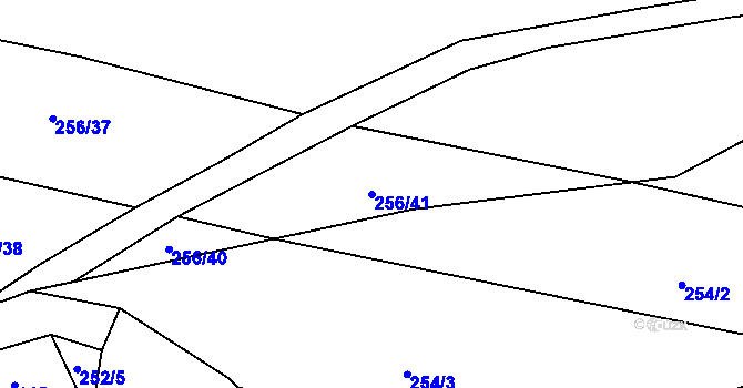 Parcela st. 256/41 v KÚ Hluzov, Katastrální mapa