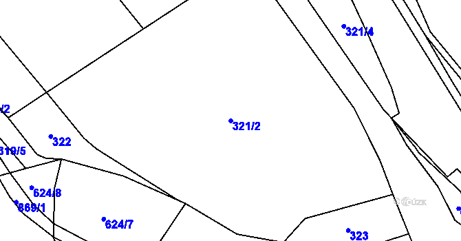 Parcela st. 321/2 v KÚ Hnanice pod Troskami, Katastrální mapa