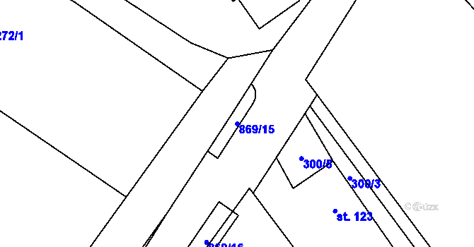 Parcela st. 869/15 v KÚ Hnanice pod Troskami, Katastrální mapa