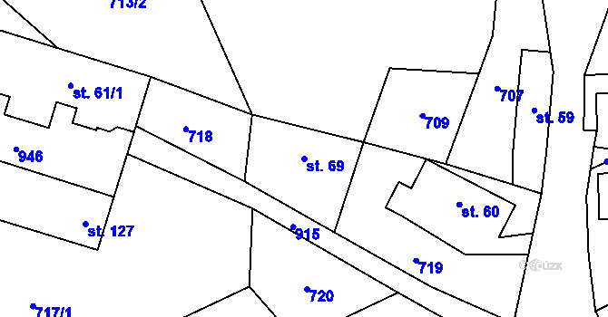 Parcela st. 69 v KÚ Štěpánovice u Rovenska pod Troskami, Katastrální mapa