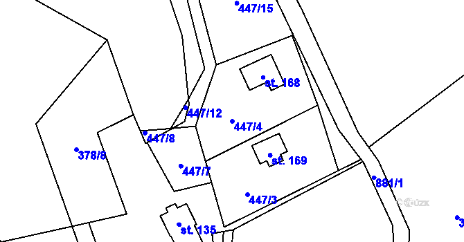 Parcela st. 447/4 v KÚ Štěpánovice u Rovenska pod Troskami, Katastrální mapa