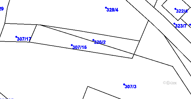 Parcela st. 327/2 v KÚ Hnanice, Katastrální mapa