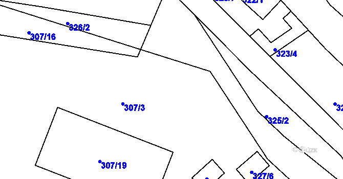 Parcela st. 327/5 v KÚ Hnanice, Katastrální mapa