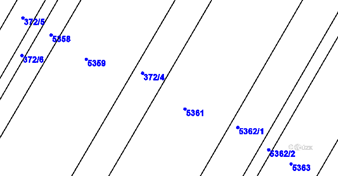 Parcela st. 372/3 v KÚ Hnanice, Katastrální mapa