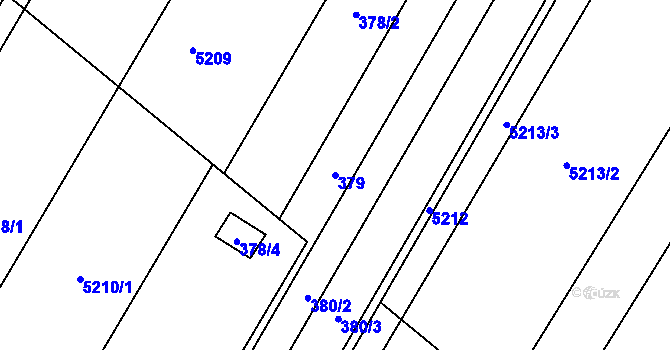 Parcela st. 379 v KÚ Hnanice, Katastrální mapa