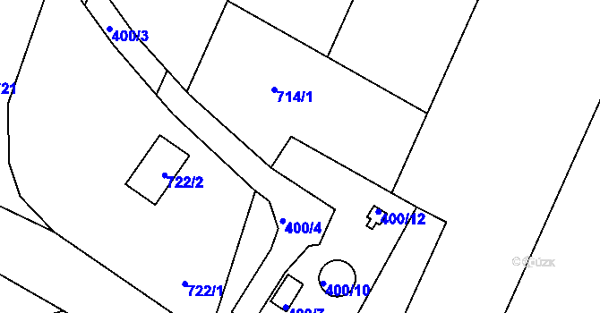 Parcela st. 400/5 v KÚ Hnanice, Katastrální mapa