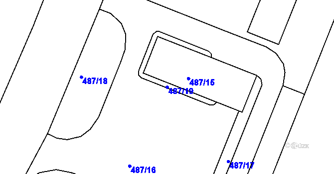 Parcela st. 487/19 v KÚ Hnanice, Katastrální mapa