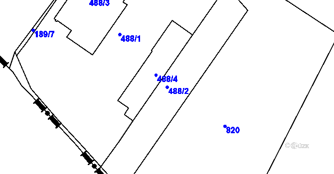 Parcela st. 488/2 v KÚ Hnanice, Katastrální mapa