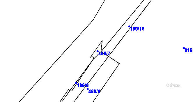 Parcela st. 488/7 v KÚ Hnanice, Katastrální mapa
