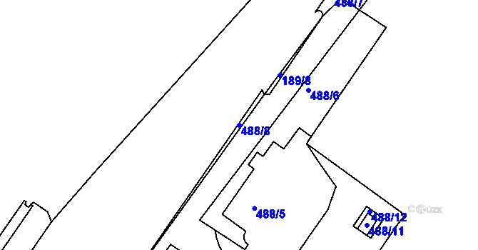Parcela st. 488/8 v KÚ Hnanice, Katastrální mapa