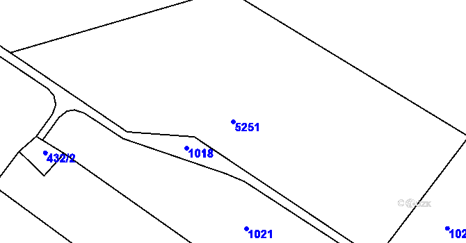 Parcela st. 5251 v KÚ Hnanice, Katastrální mapa