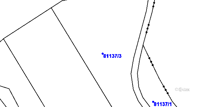 Parcela st. 81137/3 v KÚ Hnanice, Katastrální mapa