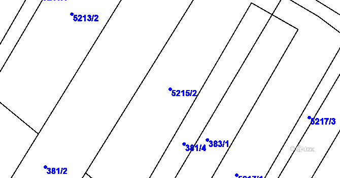 Parcela st. 5215/2 v KÚ Hnanice, Katastrální mapa