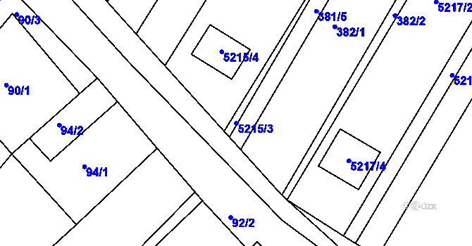 Parcela st. 5215/3 v KÚ Hnanice, Katastrální mapa