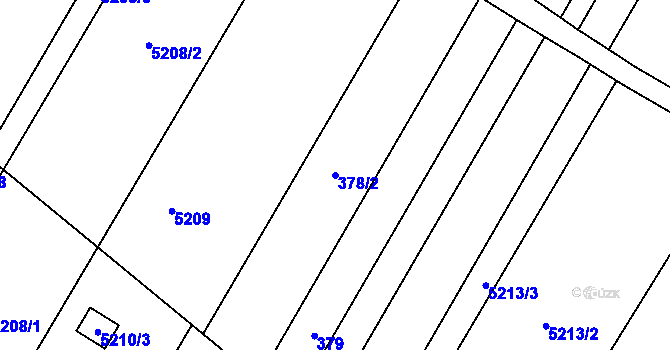 Parcela st. 378/2 v KÚ Hnanice, Katastrální mapa