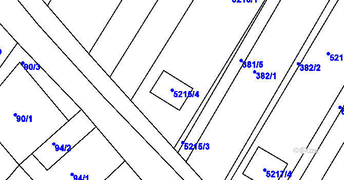 Parcela st. 5215/4 v KÚ Hnanice, Katastrální mapa
