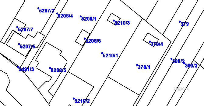 Parcela st. 5210/1 v KÚ Hnanice, Katastrální mapa