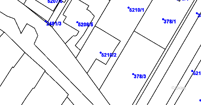 Parcela st. 5210/2 v KÚ Hnanice, Katastrální mapa