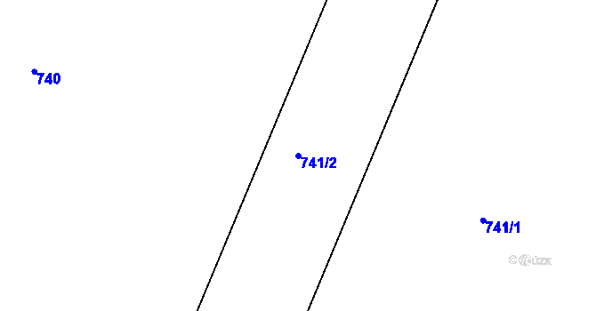 Parcela st. 741/2 v KÚ Hnanice, Katastrální mapa