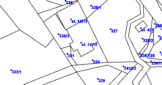 Parcela st. 147/2 v KÚ Hnátnice, Katastrální mapa