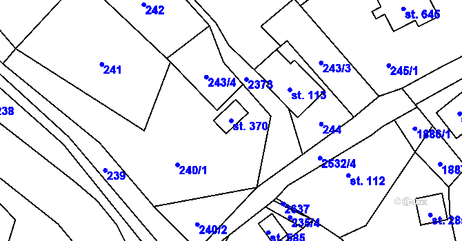 Parcela st. 370 v KÚ Hnátnice, Katastrální mapa