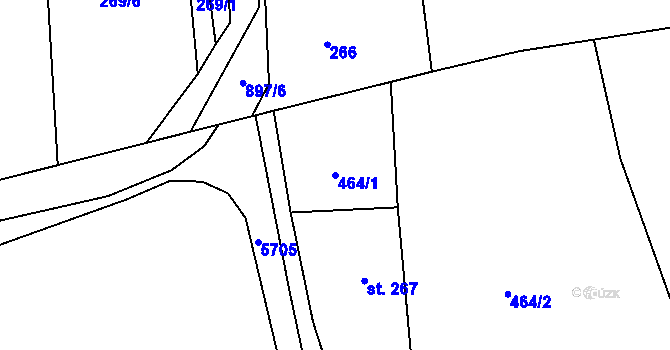 Parcela st. 464/1 v KÚ Hnátnice, Katastrální mapa