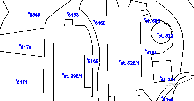 Parcela st. 648/6 v KÚ Hnátnice, Katastrální mapa