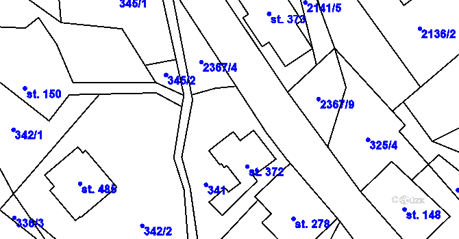 Parcela st. 2367/30 v KÚ Hnátnice, Katastrální mapa
