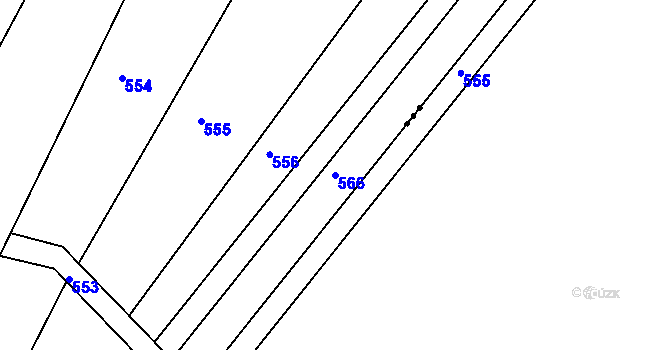 Parcela st. 566 v KÚ Hněvčeves, Katastrální mapa