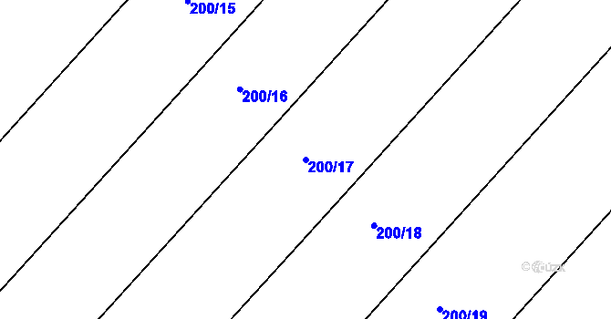 Parcela st. 200/17 v KÚ Hněvčeves, Katastrální mapa